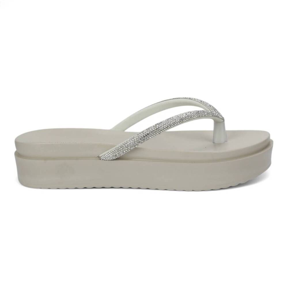 NEW LOVE RIO women's copacabana seaside bling sandals in off white